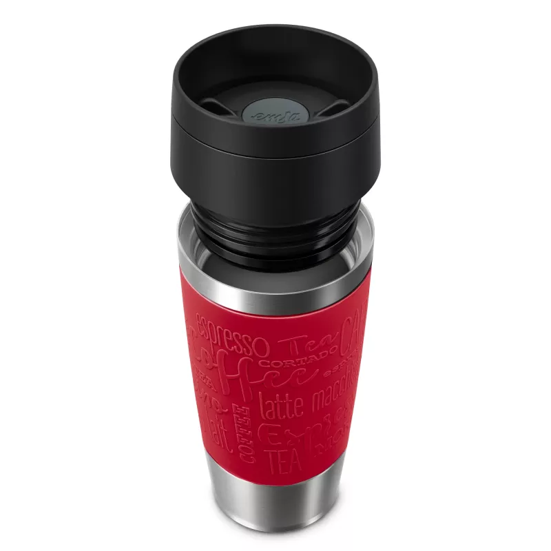 Caneca de viagem EMSA Travel Mug Classic N2020400 360 ml preto, vermelho, aço inoxidável