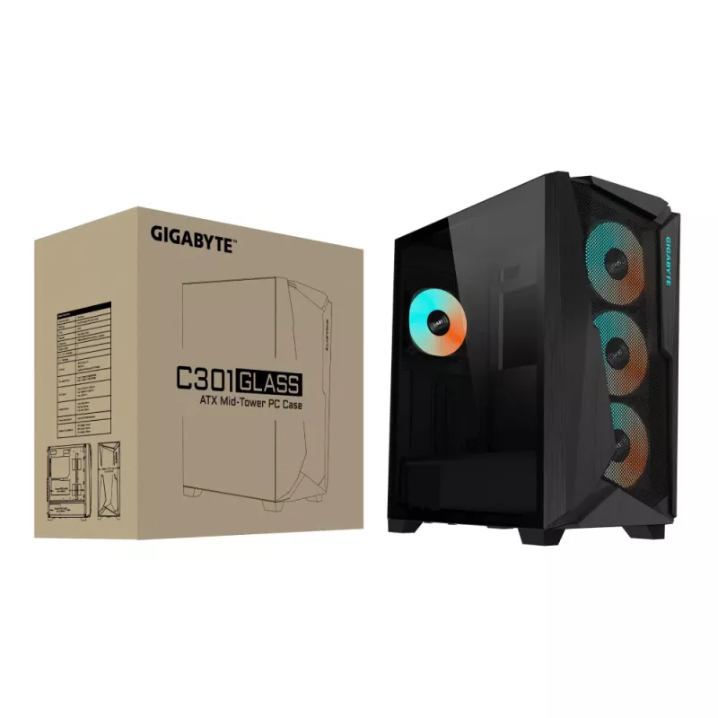 GIGABYTE C301 GLASS Midi Tower preto