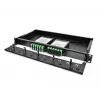 DeLOCK painel de ligação de fibra ótica HD 19 polegadas 1U preto montagem em rack de metal