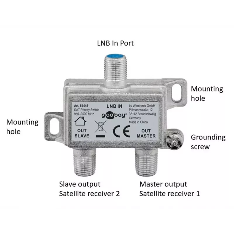 Splitter de cabo Goobay SAT Priority Splitter