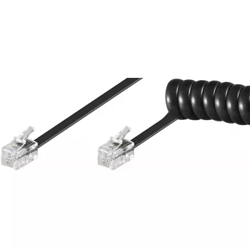 Cabo espiral Goobay para auscultador de telefone 4m RJ-10 RJ-10