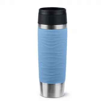 Caneca de viagem EMSA Travel Mug Waves Grande 500 ml azul, aço inoxidável