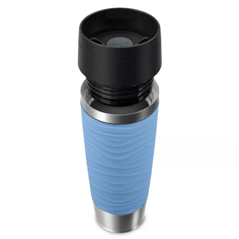 Caneca de viagem EMSA Travel Mug Waves Grande 500 ml azul, aço inoxidável