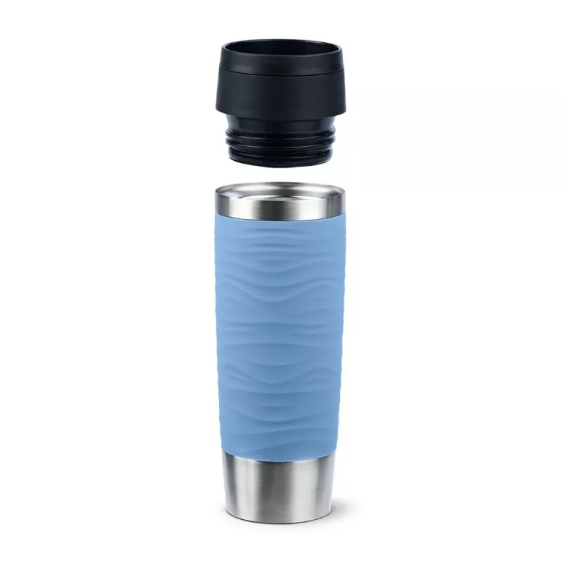 Caneca de viagem EMSA Travel Mug Waves Grande 500 ml azul, aço inoxidável