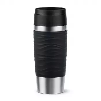 Caneca de viagem EMSA Travel Mug Waves 360 ml preto aço inoxidável