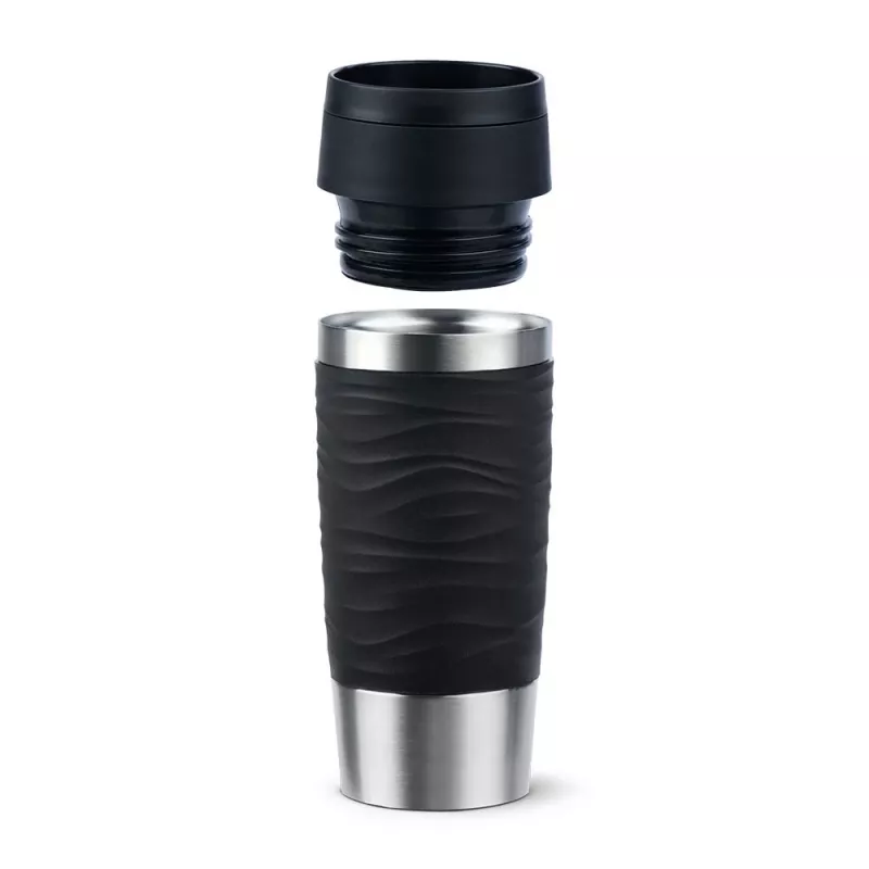 Caneca de viagem EMSA Travel Mug Waves 360 ml preto aço inoxidável