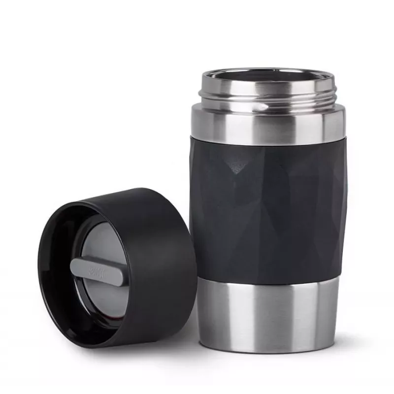 Caneca térmica EMSA N21601 0,3 l, preta, aço inoxidável