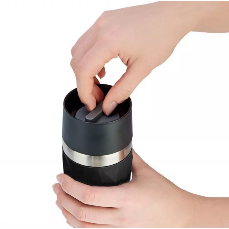 Caneca térmica EMSA N21601 0,3 l, preta, aço inoxidável