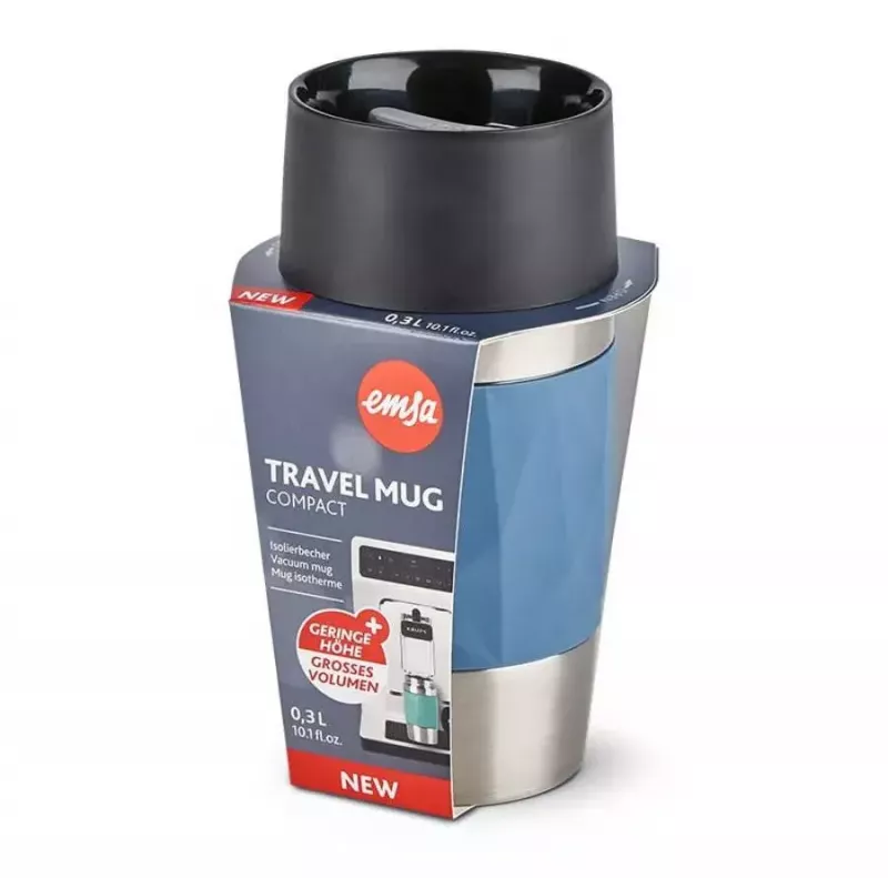 EMSA N21602 caneca térmica de viagem 0,3 l azul em aço inoxidável