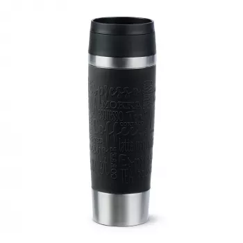 Caneca de viagem EMSA Travel Mug Classic N2022000 500 ml preto, aço inoxidável aço inoxidável