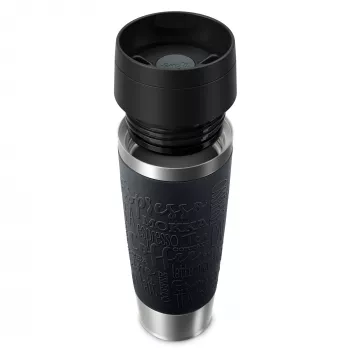 Caneca de viagem EMSA Travel Mug Classic N2022000 500 ml preto, aço inoxidável aço inoxidável