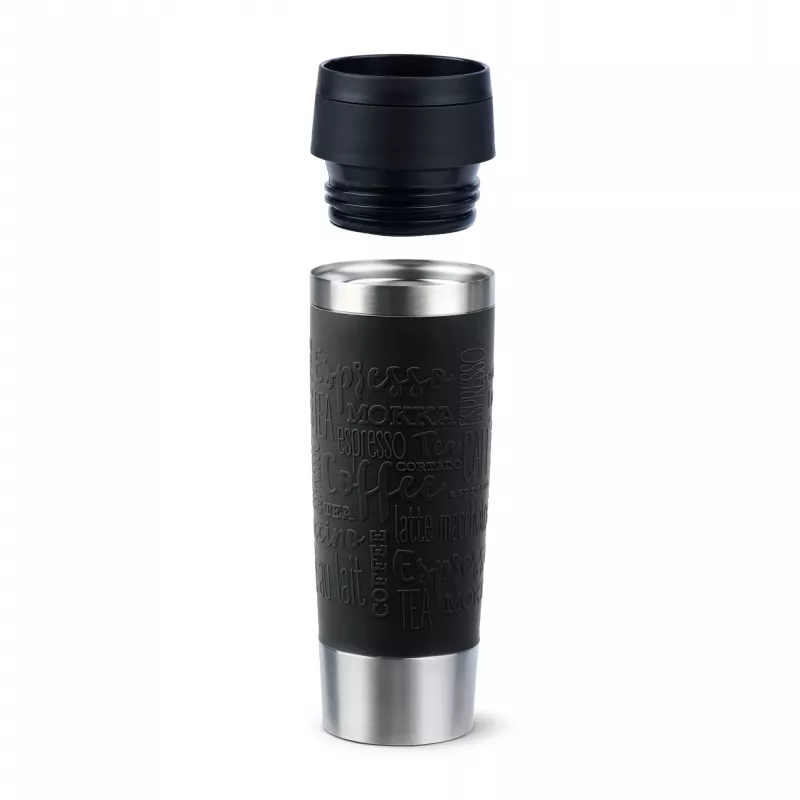 Caneca de viagem EMSA Travel Mug Classic N2022000 500 ml preto, aço inoxidável aço inoxidável