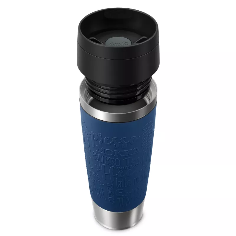 Caneca de viagem EMSA Travel Mug Classic N2022100 500 ml preto, azul, aço inoxidável aço inoxidável