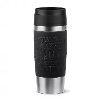 Caneca de viagem EMSA Travel Mug Classic N2020200 360 ml preto, aço inoxidável aço inoxidável