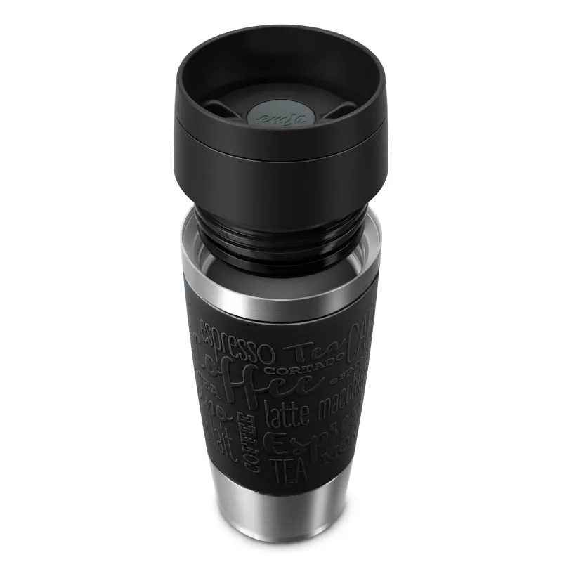 Caneca de viagem EMSA Travel Mug Classic N2020200 360 ml preto, aço inoxidável aço inoxidável