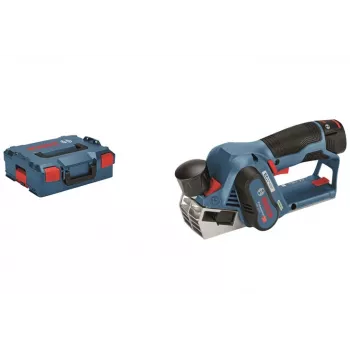Bosch GHO 12V-20 Professional plaina elétrica a bateria, 12 V, largura de aplainamento 56 mm, sem bateria e carregador, em L-BOXX, azul/preto