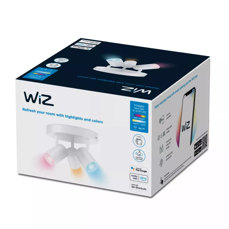 Foco inteligente WiZ IMAGEO projetor regulável 3 vezes placa redonda branco