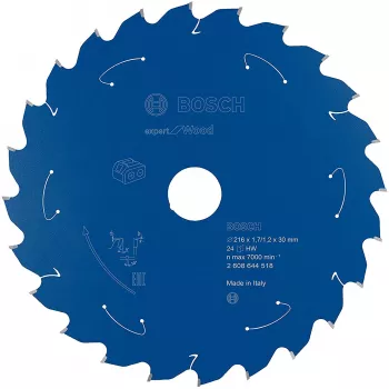 Bosch 2608644518 Expert for Wood disco de serra circular, Ø 216 mm, 24 dentes, furo de 30 mm