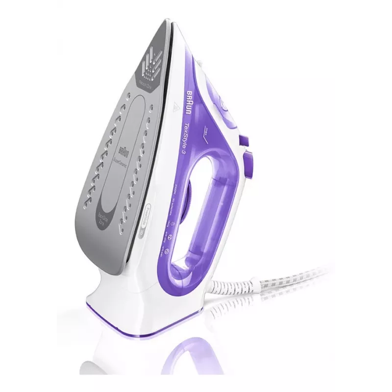 Ferro de engomar a vapor Braun TexStyle 3 SI3042VI base cerâmica 2350 W roxo, prateado, branco