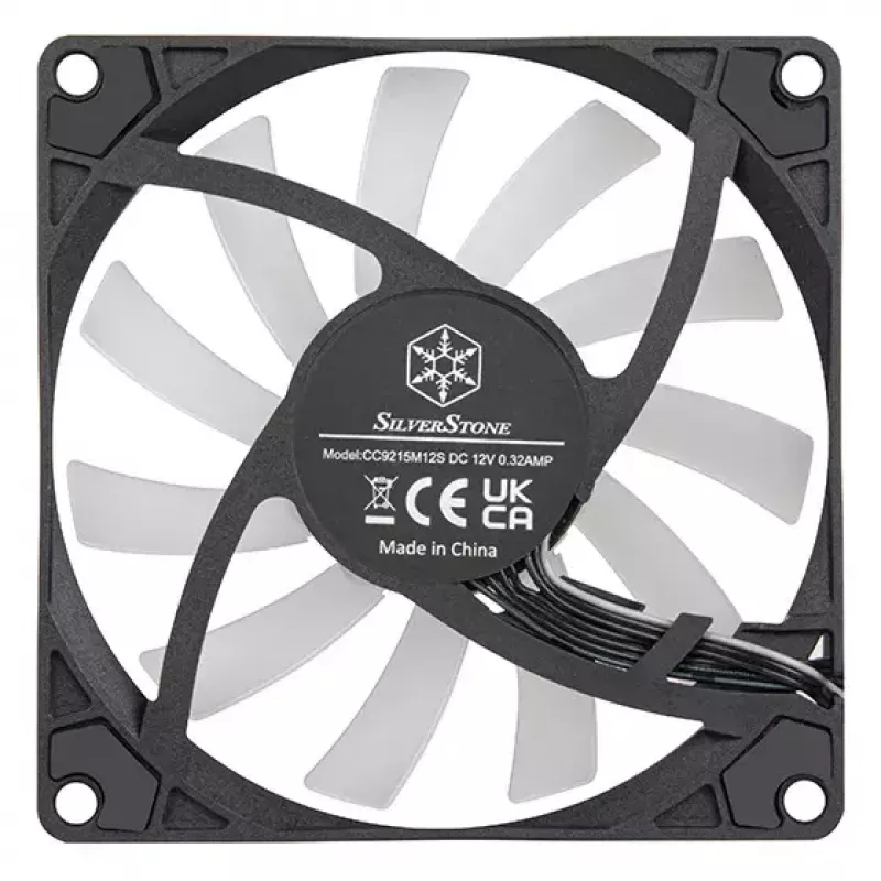 SilverStone Air Slimmer 90 ARGB SST-AS90B-ARGB ventoinha de caixa, 92 mm, 500–2500 rpm, preto