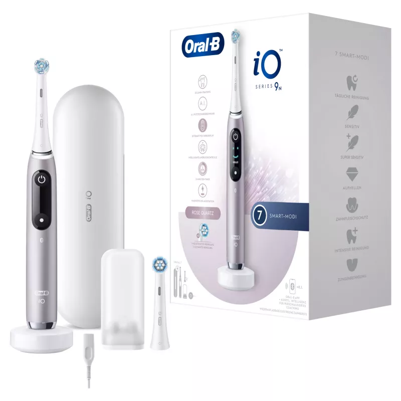Escova de dentes rotativa-oscilante Oral-B iO Series 9n para adulto rosa