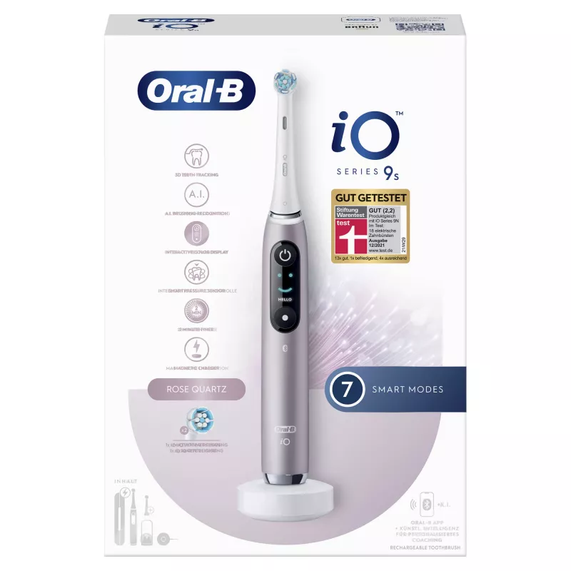 Escova de dentes rotativa-oscilante Oral-B iO Series 9n para adulto rosa