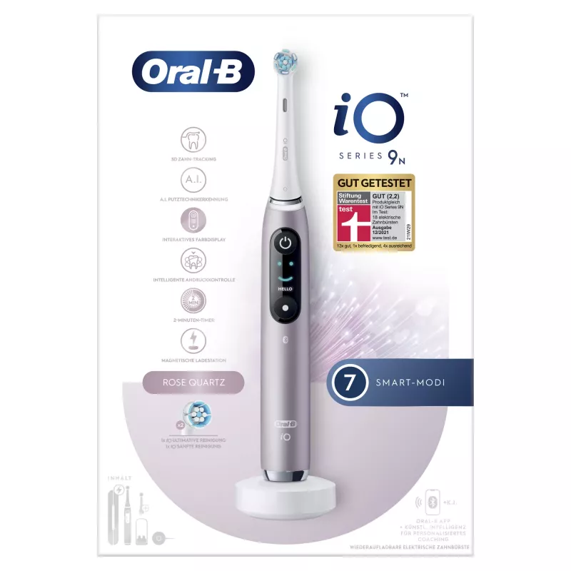 Escova de dentes rotativa-oscilante Oral-B iO Series 9n para adulto rosa