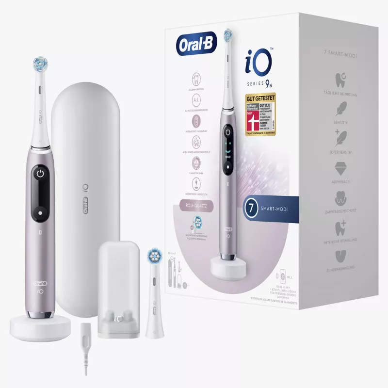 Escova de dentes rotativa-oscilante Oral-B iO Series 9n para adulto rosa