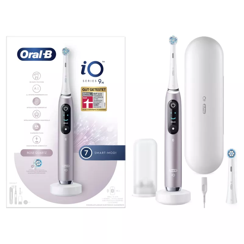 Escova de dentes rotativa-oscilante Oral-B iO Series 9n para adulto rosa
