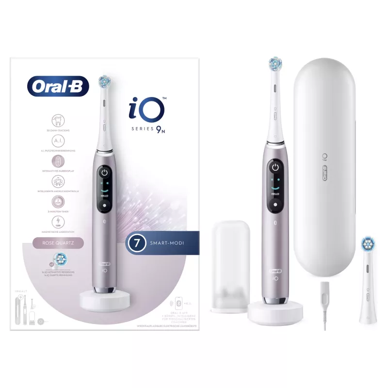 Escova de dentes rotativa-oscilante Oral-B iO Series 9n para adulto rosa