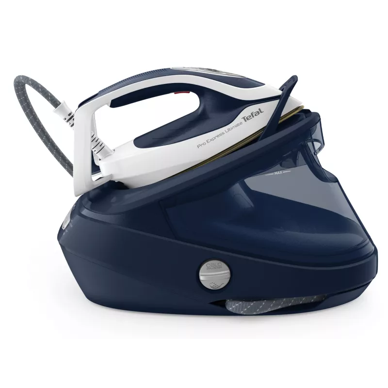 Tefal Pro Express Ultimate II GV9720 ferro com gerador de vapor, 3000 W, 1,2 l, base Durilium Airglide Autoclean Ultra Thin, azul/branco