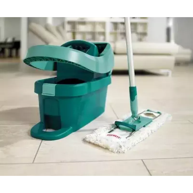 Balde com sistema de esfregona Leifheit 55076 — espremedor ergonómico, grande capacidade, verde