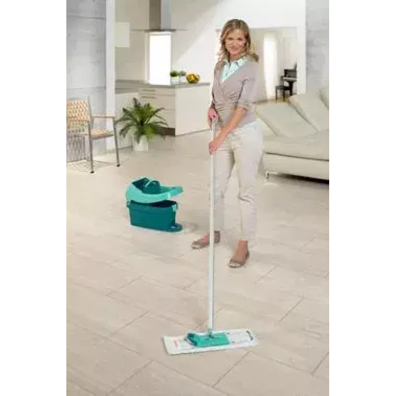 Balde com sistema de esfregona Leifheit 55076 — espremedor ergonómico, grande capacidade, verde