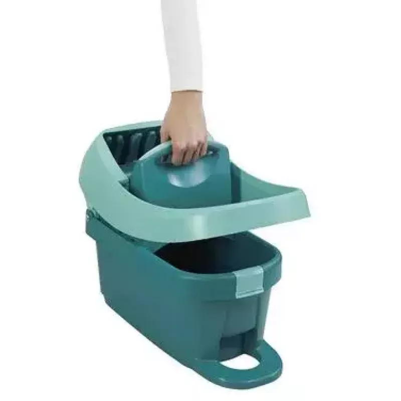 Balde com sistema de esfregona Leifheit 55076 — espremedor ergonómico, grande capacidade, verde