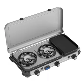 Fogão a combustível líquido Campingaz 2 MULTI COOK, 2 zonas de cozedura, regulação manual