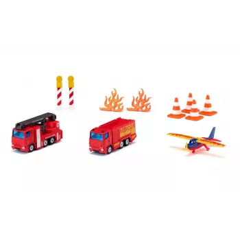 Conjunto de presente Siku bombeiros, carro de bombeiros, 3 ano(s), metal, plástico, preto, laranja, vermelho, branco