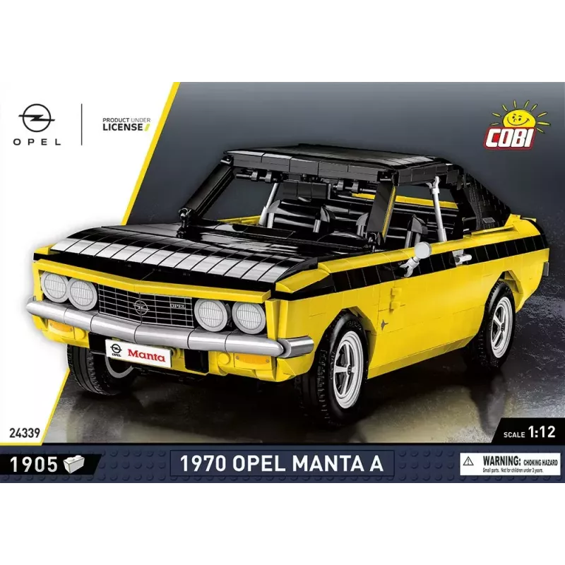 Brinquedo de construção Cobi Opel Manta A 1970 modelo à escala 1:12, conjunto de blocos