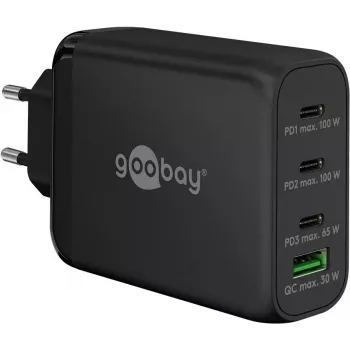 Goobay 65555 carregador interior AC carregamento rápido portátil smartphone preto