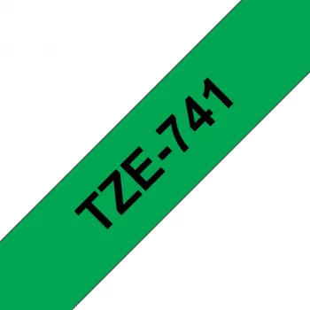 Fita de identificação Brother TZE-741 preto sobre verde TZ