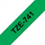 Fita de identificação Brother TZE-741 preto sobre verde TZ