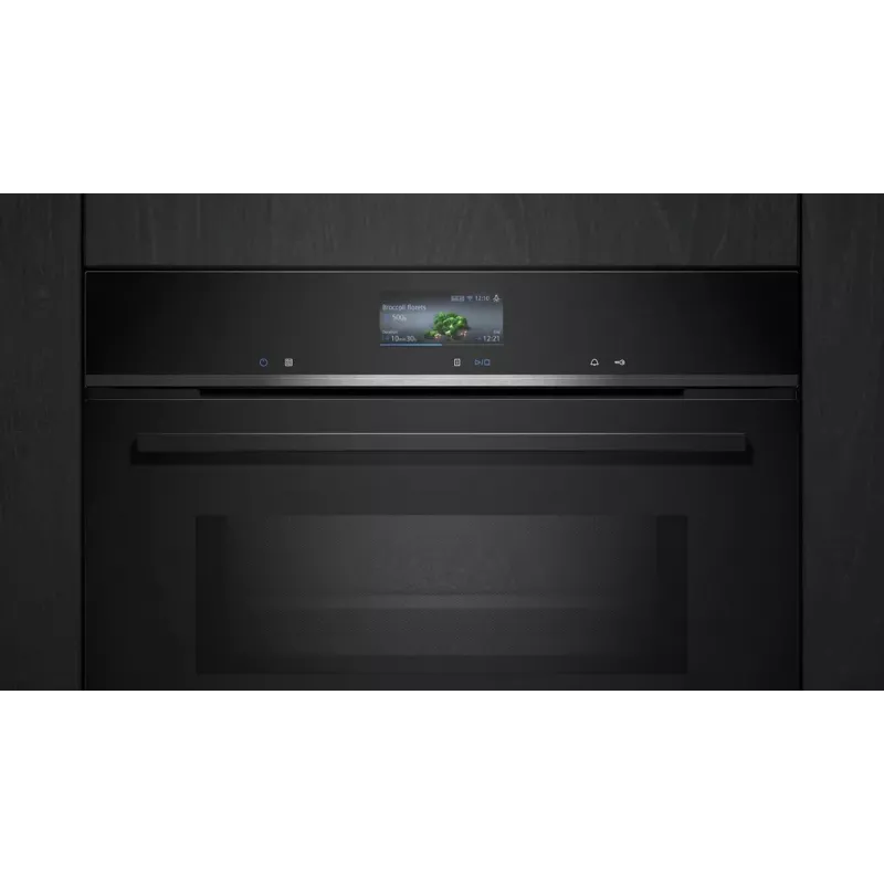 Siemens iQ700 CM776GKB1 Forno 45 L 900 W Preto, Aço inoxidável