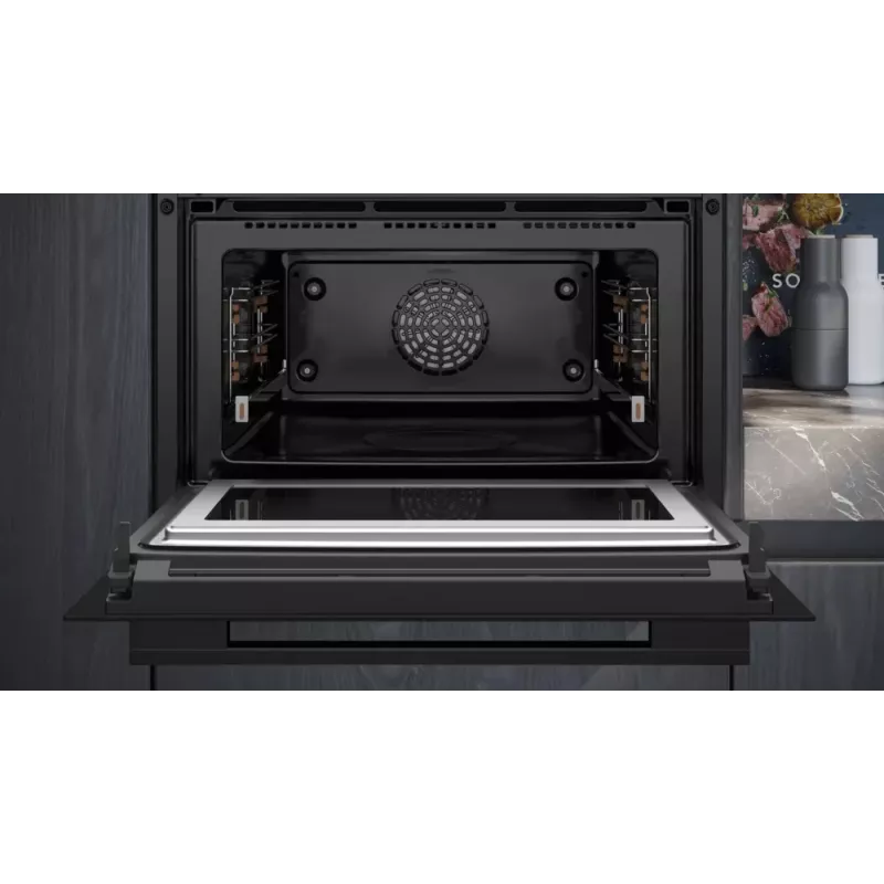 Siemens iQ700 CM776GKB1 Forno 45 L 900 W Preto, Aço inoxidável
