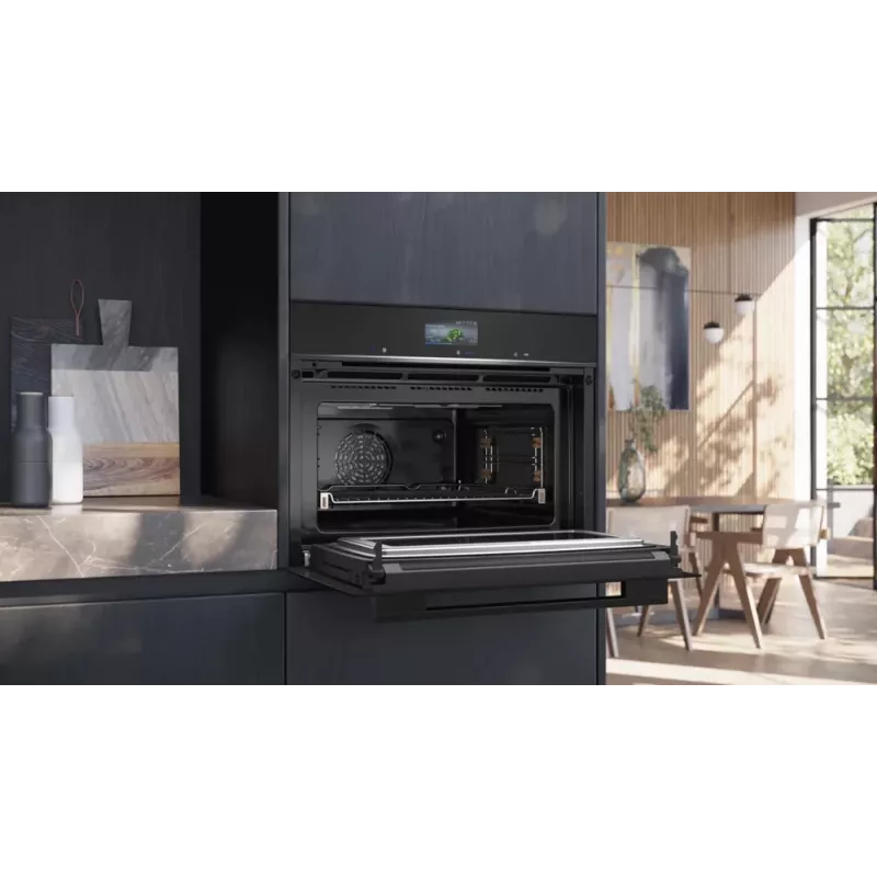 Siemens iQ700 CM776GKB1 Forno 45 L 900 W Preto, Aço inoxidável