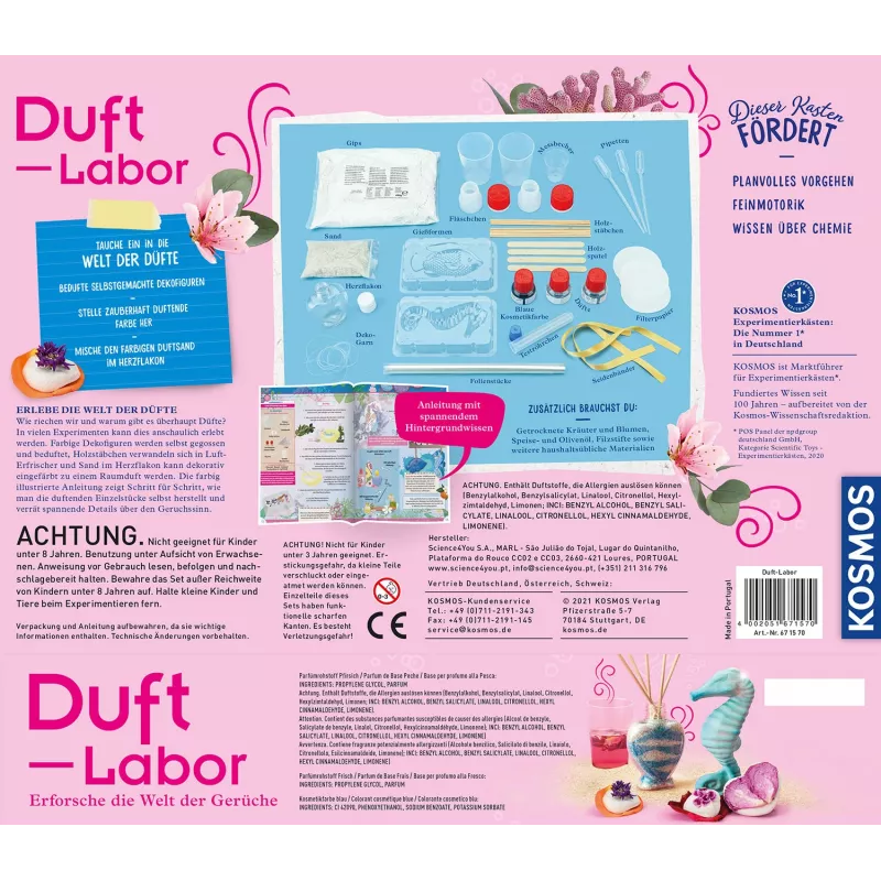 Kosmos Laboratório de perfumes, Kit de experiências, Química, 8 ano(s)
