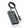 ICY BOX IB-HUB1454-C31 USB 3.2 Gen 1 (3.1 Gen 1) Type-C 10000 Mbit/s azul, cinzento