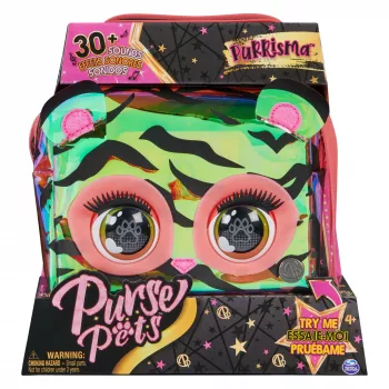 Purse Pets, Purrisma Brinquedo interativo tigre de estimação e mala de ombro, mais de 30 sons e reações, brinquedo para meninas e tweens
