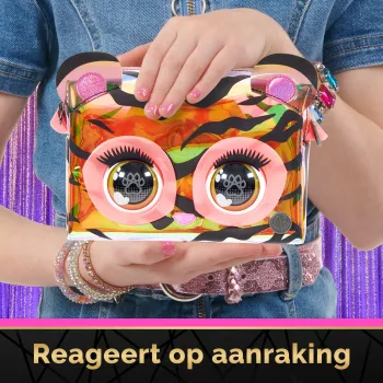 Purse Pets, Purrisma Brinquedo interativo tigre de estimação e mala de ombro, mais de 30 sons e reações, brinquedo para meninas e tweens