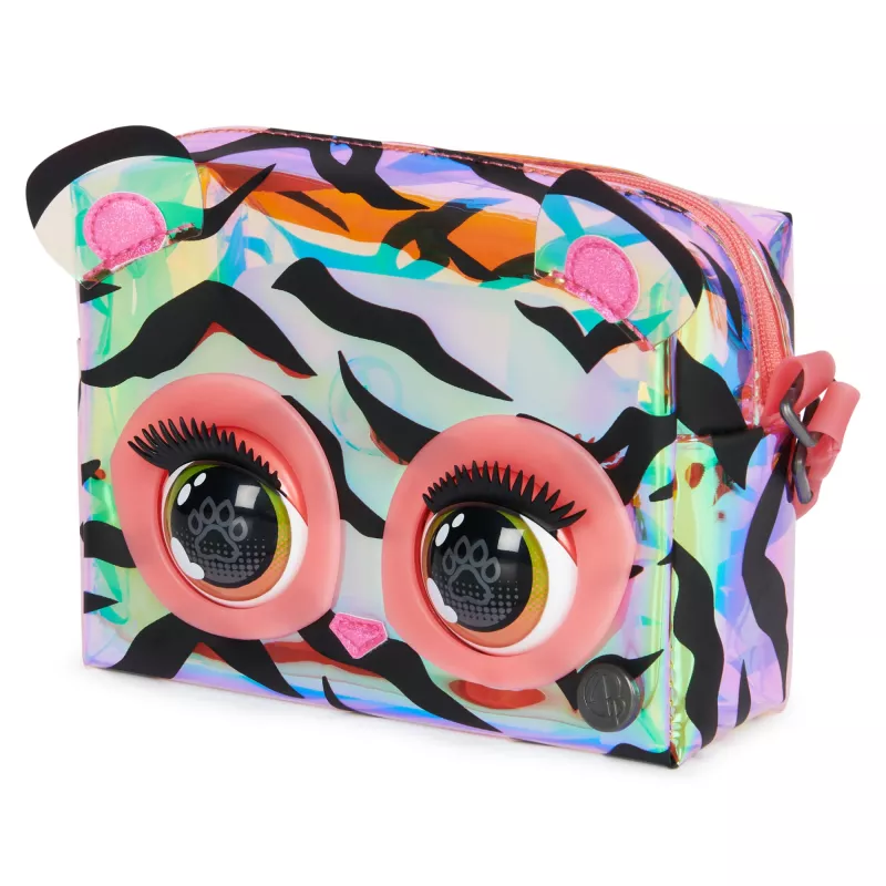 Purse Pets, Purrisma Brinquedo interativo tigre de estimação e mala de ombro, mais de 30 sons e reações, brinquedo para meninas e tweens