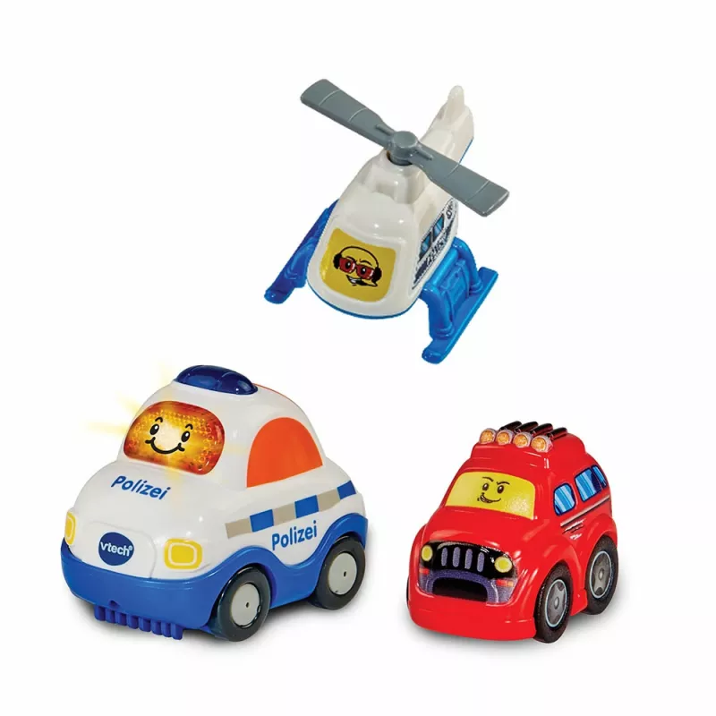 Conjunto de jogo VTech Tut Tut Baby Flitzer Esquadra de Polícia 80-569904 com funções interativas e veículos
