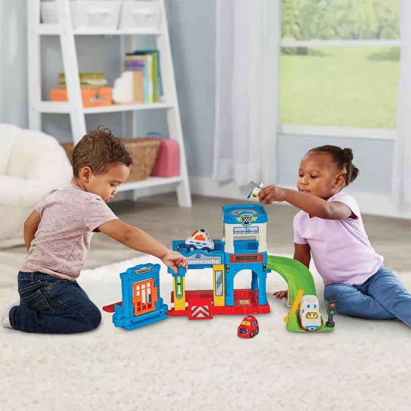 Conjunto de jogo VTech Tut Tut Baby Flitzer Esquadra de Polícia 80-569904 com funções interativas e veículos